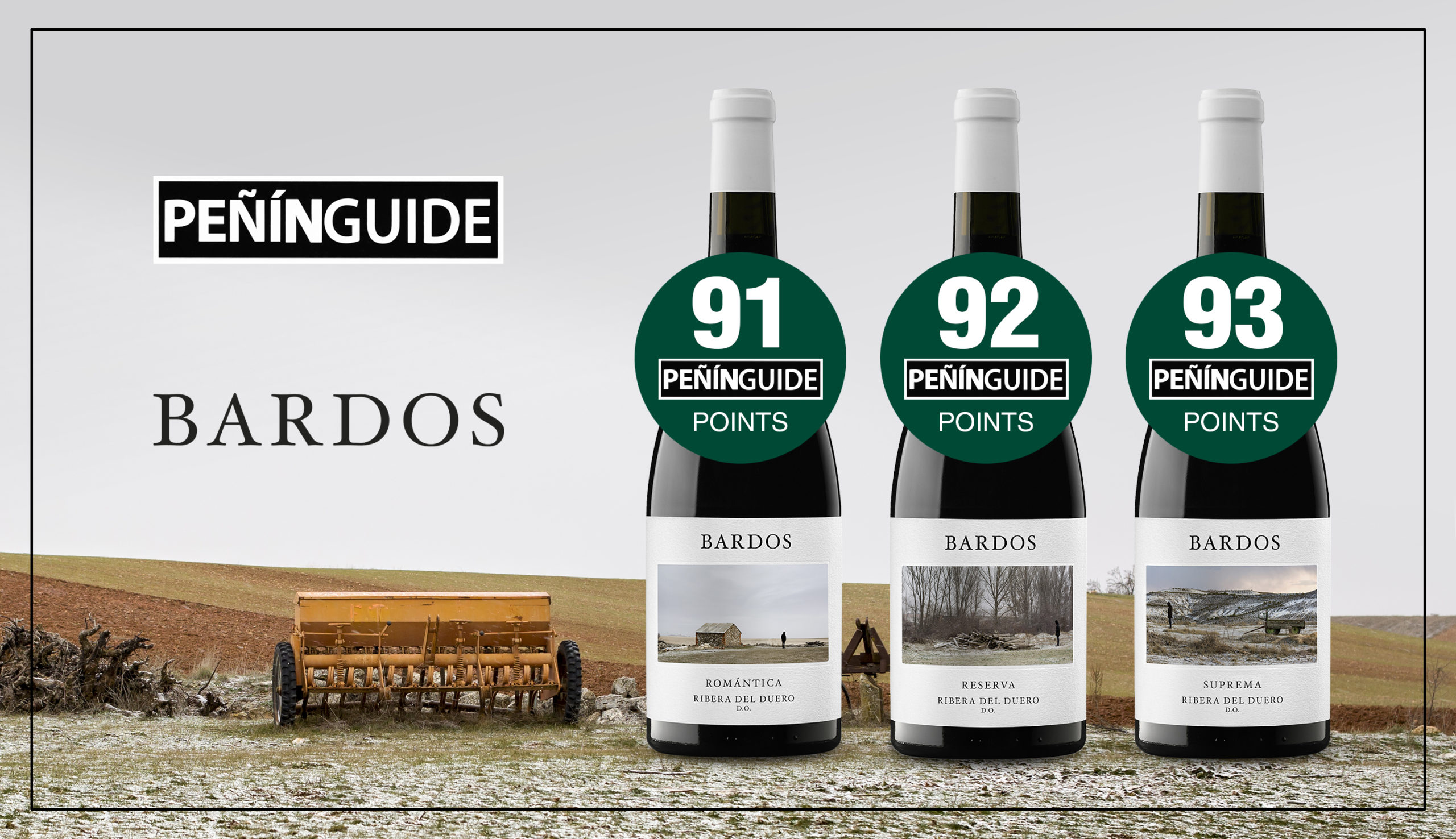 The Peñín Guide classifies three Bodegas Bardos red wines as &#8220;excellent&#8221;